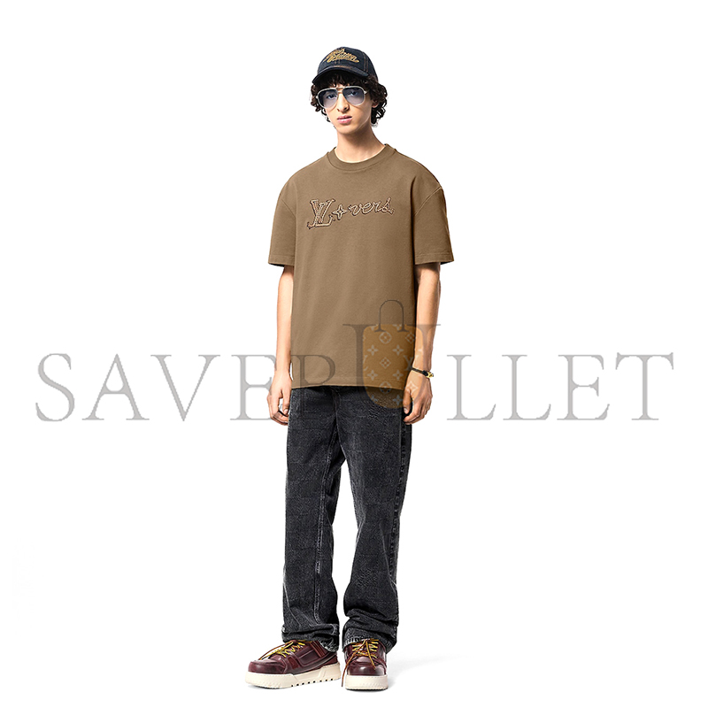 LOUIS VUITTON EMBROIDERED SIGNATURE COTTON T-SHIRT 1AFXP1